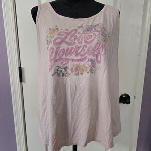 Torrid Light Pink Floral Graphic Tank Top